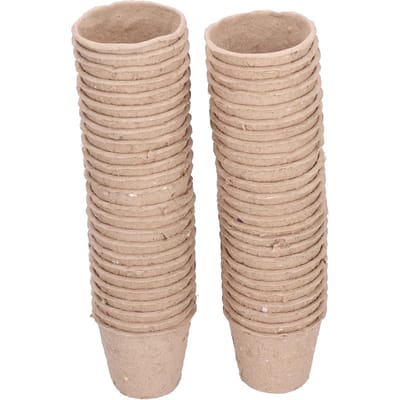 50 stuks 6 cm Ronde Turfpotten Afbreekbare Plant Zaailing Kweektuinbeker Plantaccessoire beige