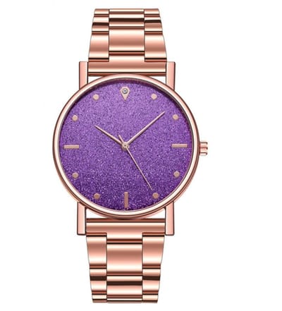 Hidzo Horloge Analoog Ø 37 - Rose/Paars - Inclusief Horlogedoosje