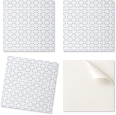 Vinyltegels met grafische print voor de badkamer: geometrisch patroon met ovalen, 20x20x20 cm