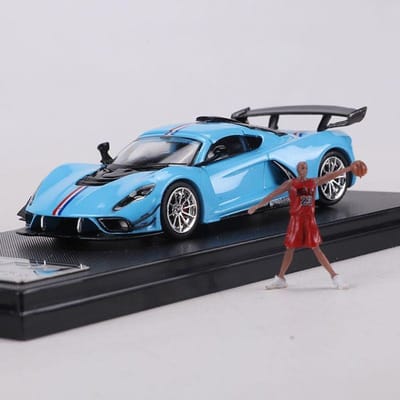 Nieuw op voorraad Rm 1:64 Hennessey Venom F5 Legering Miniatuur Die-Cast Model Cadeau #23 Poppen Hennessey Sportwagen Model Speelgoed Kind Cadeau blue