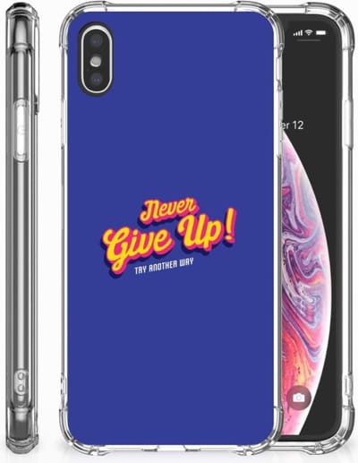 Apple iPhone Xs Max Telefoonhoesje met tekst Never Give Up
