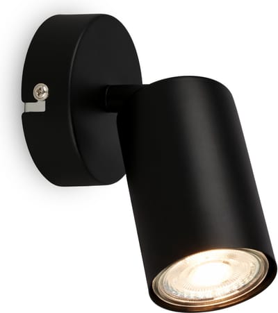 BRILONER Tib - Opbouwspot - binnen wandlamp - spotjes - draaibaar - Ø 8 x 15,5 cm - zwart