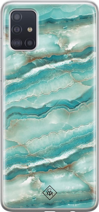 Casimoda® hoesje - Geschikt voor Samsung A51 - Mamer Azuurblauw - Backcover - Siliconen/TPU - Blauw