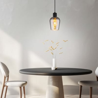 Hanglamp RYAN 13.5 cm 1-lichts Zwart, Smoked