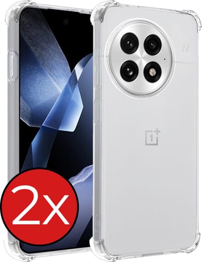 Hoesje - 2 Stuks - Geschikt voor OnePlus 13 - Sterk & Shockproof - Back Cover - Siliconen Case - Telefoon Hoes Shock Proof - Telefoonhoes - Transparant
