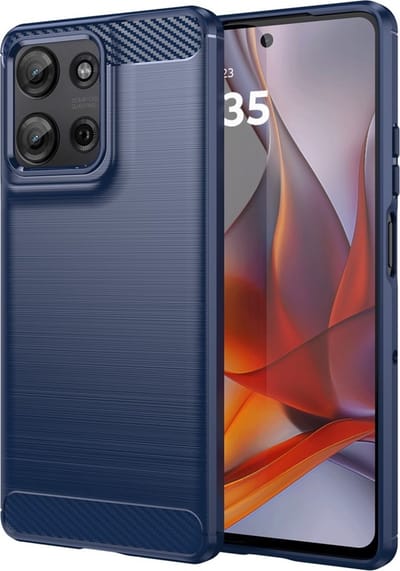 Coverup Hoesje - Geschikt voor Motorola Moto G75 Hoesje - Coverup Armor Brushed TPU Back Cover - Blauw