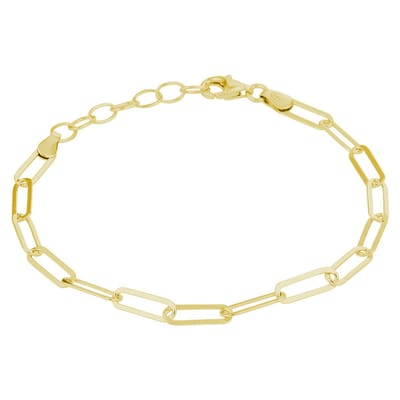 Zilver Verguld (Geel) Armband Paperclip 3,8 Mm 16 + 3 Cm 3 Micron 2102717