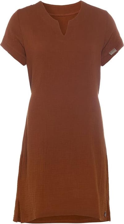 Knit Factory Indy Dames Jurk - Tuniek - Zomerjurk - Strandjurk - Terra - S - 100% Biologisch katoen