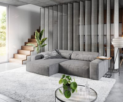Hoekbank Sirpio XL 270x170 cm microvezel taupe recamiere variabele