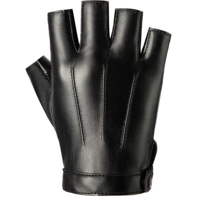 1 Paire de Gants en Cuir Sans Doigts Style Sport Décontracté, Mode Danse de Rue Pour Hommes one-size