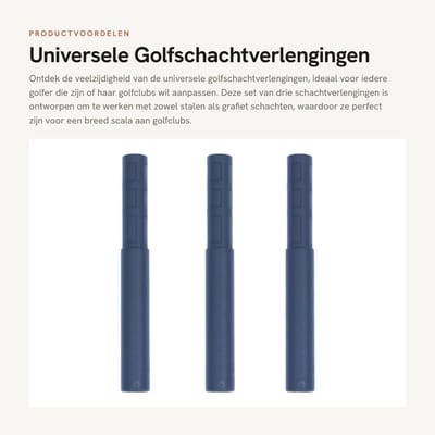 Dailygoods- Golfschachtverlengingen 3 Stuks - Universele Schachtverlengingen - Grafiet/Staal - Lichtgewicht - Verstelbaar tot 7,6 cm - Geschikt voor binnendiameter 0,55