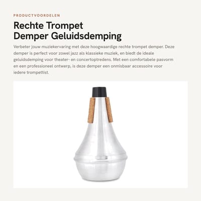 Dailygoods- Trompetdemper Hoogwaardige Geluidsdemping - Professioneel Accessoire - Aluminiumlegering - Lichtgewicht 96 g - Ideaal voor Jazz/Theater - Geluidsdempers