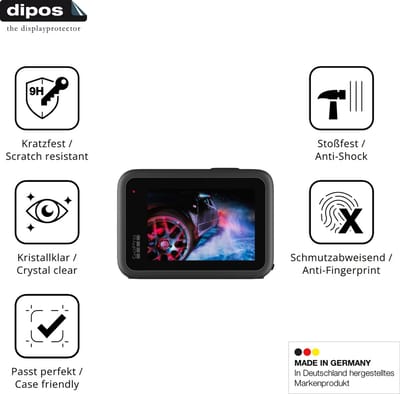 dipos – 2x Pantserfolie geschikt voor GoPro HERO9 | 9H Screenprotector
