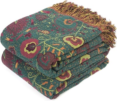 Boho Dekens voor Bed - 100% Katoen, Ultra Zacht, Rustieke Quilt voor Herfst en Seizoenen