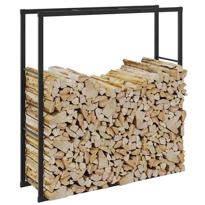 vidaXL - Haardhoutrek - 110x30x116 - cm - staal - zwart