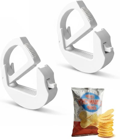 Set van 2 Herbruikbare Voedselopslag Clips, Plastic Zak Sluitclips voor Snacks en Eten, Ideaal voor Versheid en Organisatie