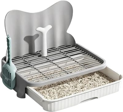 Hondentoilet - Potjestrainer Puppy - Zindelijkheidstraining - Verwijderbare Stabiele Structuur - 57 cm - Grijs