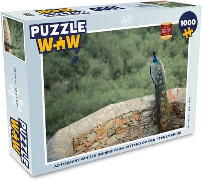 Puzzel Pauw - Muur - Bos - Legpuzzel - Puzzel 1000 stukjes volwassenen