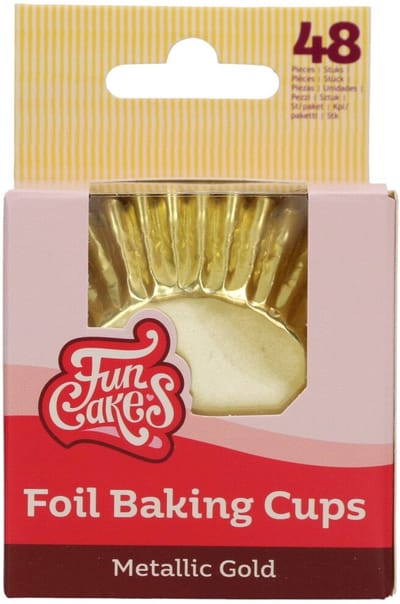 FunCakes Folie Baking Cups - Metallic Goud - pk/48 - Cupcake Vormpjes Papier
