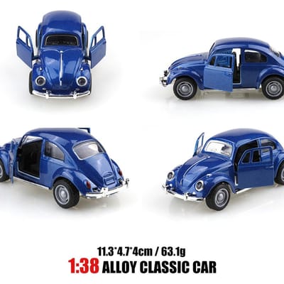 Modèle de Voiture en Alliage Coccinelle Rétro Simulation Voiture Classique Jouet Voiture Ornement Décoratif pour Voiture gray