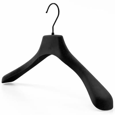 [Set van 5] Luxe uitgevoerde zwart fluwelen (velours / flock / fluweel / velvet) kledinghangers / garderobehangers / jashangers met bijpassende zwarte haak en brede schouders voor jassen, truien, vesten en colberts