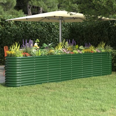 vidaXL - Plantenbak - 332x40x68 - cm - gepoedercoat - staal - groen