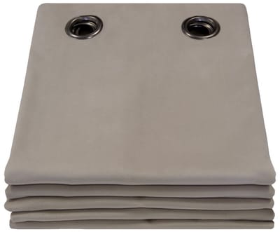 MOONDREAM DecibelControl™ 3in1 Geluidsisolerend gordijn | Thermo Winter+Zomer | 100% Verduisterend | Gepatenteerde Technologie | EU-fabricaat | Fluweel | Oogjes | Grijs MC740 | 130 x 260 (BxH) cm