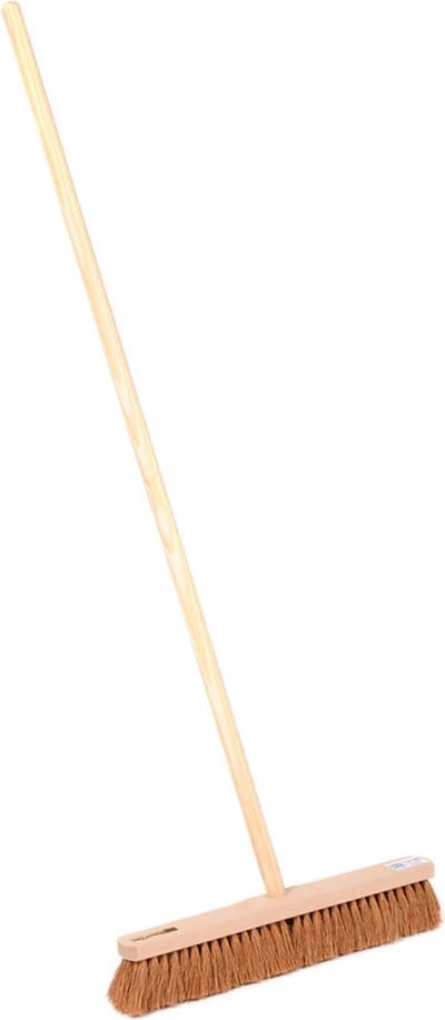 Merto - Kokosbezem - Natuurvezelharen - Houten Steel - Standaard Steelgat - 30 cm