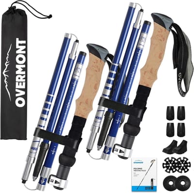 Wandelstokken - Nordic Walking Stokken - Buitenwandelen - Ultralicht Carbon - 105-125 cm - Blauw