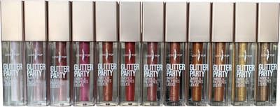Lovely Pop Cosmetics - Set van 12 - Glitter Party - Vloeibare Oogschaduw - Metallic - Glanzend - Glitter - Wit - Roze - Koper - Rood Roze - Brons - Goud Tinten