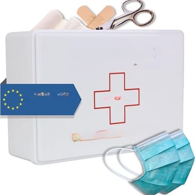 QORA® Ehbo Reisset - Reisset - EHBO - Set 44 Stuks - Wit - ‎ 26cm x 17cm x 8cm