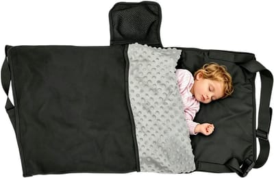 Vliegtuigbed Kinderen - Stoelverlenger Cabine - Reizen Slapen - Vlakke Ruimte Creëren - 79x44cm - Zwart
