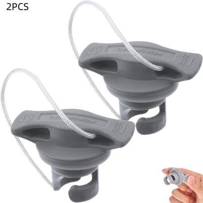 2 stuks - Boot luchtventiel pluggen - opblaasbare boot ventieldoppen - spiraalvormige lucht pluggen - voor rubberen kajaks, dinghy's, vlotten - 5×3.5cm - grijs