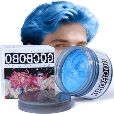 Wasbare Haarwax voor Unisex - Natuurlijke Kleur voor Halloween, Cosplay en Feestjes - Blauwe Styling Wax voor Tijdelijke Haarkleur