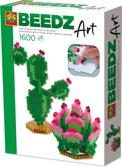 SES Creative - Beedz Art - 3D Mini Kamerplanten - 1600 Strijkkralen met Grondplaten en Tape - Vanaf 12 Jaar
