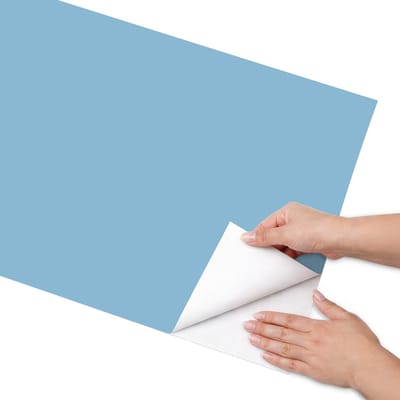 Coloray Meubel Wrap Folie - Blauw Meubelfolie - 50x100 cm - Plakfolie Meubels Blauwe kleur - Decoratiefolie Zelfklevend - Minimalist Meubelfolie - Meubelfolie Zelfklevend - Badkamer decoratie - Achtergronden en patronen