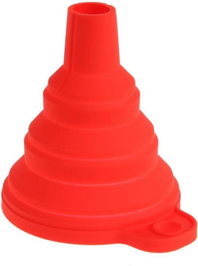 Opvouwbare siliconen trechter | keukentool | voor vloeistoffen | klein | rood
