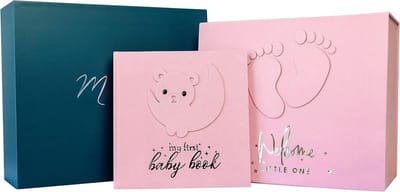 Baby Geheugenboek - Plakboek Fotoalbum - Baby Eerste Jaar - Inclusief Afdrukset - Rechthoekig - Roze