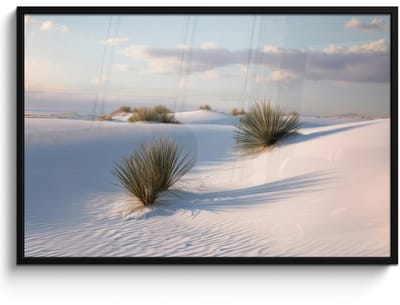 Poster in lijst - Fotolijst 120x80 cm - Posters - Duinen - Gras - Wolken - Beige - Posterlijst zwart - Decoratie - Wanddecoratie woonkamer - Muurdecoratie slaapkamer