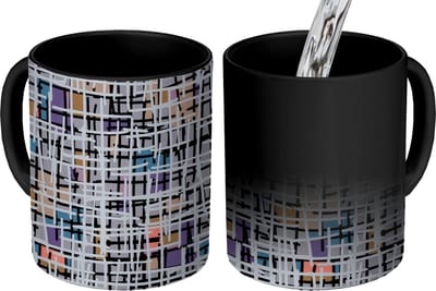 Magische Mok - Foto op Warmte Mokken - Koffiemok - Lijn - Abstract - Patronen - Magic Mok - Beker - 350 ML - Theemok