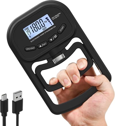 Thijox - 180 kg Oplaadbare Elektronische Handdynamometer - Digitale Greepkracht Tester met LCD-display - Verstelbare Handgreep Handtrainer voor Kracht