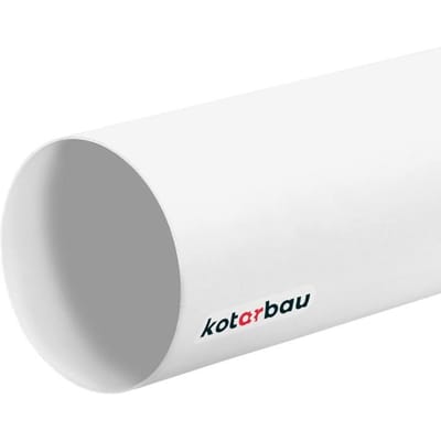 KOTARBAU® Ventilatiebuis Ø 100 mm - Rond Ventilatiekanaal 50 cm - PVC Ronde Ventilatiebuis - Luchtkanaal voor Ventilatiesysteem - Wit