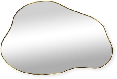 SensaHome Matteo Wandspiegel – Organische Spiegel – Asymmetrisch Design – 60x40 cm – Goud