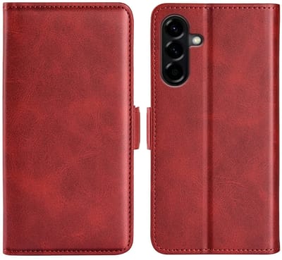 MobyDefend Hoesje - Geschikt voor Samsung Galaxy A57 - Luxe Wallet Book Case (Sluiting Zijkant) - Rood
