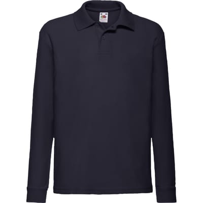 Fruit of the Loom Polo shirt met lange mouwen voor kinderen/Kinderen (Deep Navy)