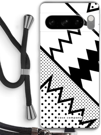 Case Company® - Hoesje met koord geschikt voor Google Pixel 8 Pro hoesje met Koord - Pop Art #5 - Telefoonhoesje met Zwart Koord - Bescherming aan alle Kanten en Over de Schermrand
