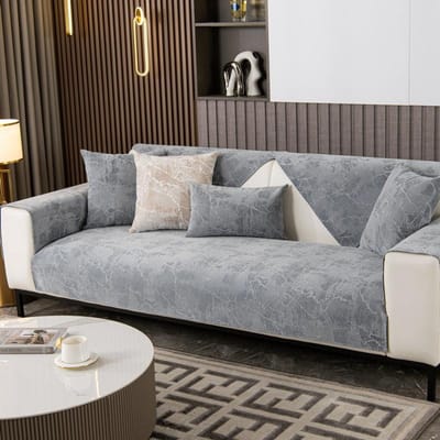 Zachte Chenille Bankhoes voor Woonkamer Effen Kleur Luxe Bliksemschichten Bankhoes Modern Universeel Antislip Bankhanddoek 70x70cm 1pcs
