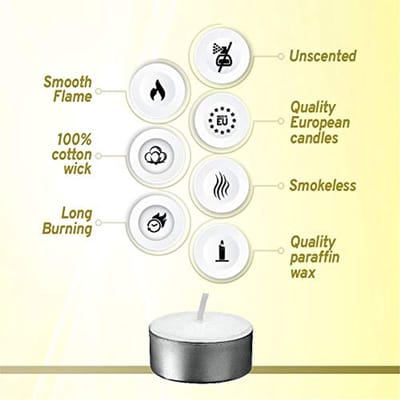 Ivyline bolsius Tea Lights Paraffin Wax Pack of 40