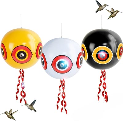 Vogel Schrikballon - Set van 3 Vogelafschrikballonnen met Ogenprint - Duivenverjager - Effectief tegen Duiven - Mussen en Kraaien - Geschikt voor Tuin en Fruitbomen