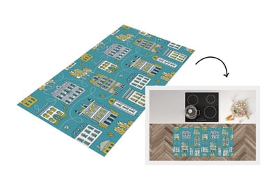 Keukenloper - Loper keuken - Herfst - Patronen - Huis - 120x60 cm - Keukenloper vinyl